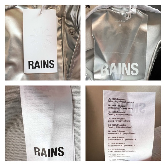 ❤️Sold❤️ RAINS Unisex Mirror Waterproof Cape Rain Jacket - Picture 11 of 14